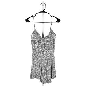 Zara Women's Romper Black White Floral Sleeveless Lined Summer Beach Vacation XS